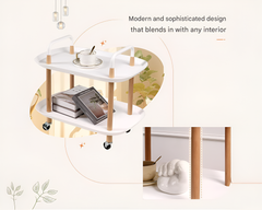 Utility Rolling Cart 2 Tiers Multi-Function Utility Rolling Cart
