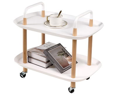Utility Rolling Cart 2 Tiers Multi-Function Utility Rolling Cart