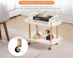 Utility Rolling Cart 2 Tiers Multi-Function Utility Rolling Cart