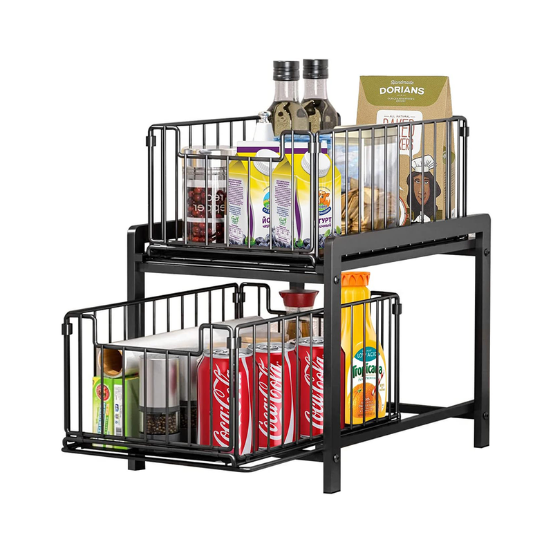 2 tier sliding basket organizer