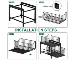 2 Tier Sliding Basket Organizer for Cabinets
