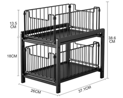 2 Tier Sliding Basket Organizer for Cabinets