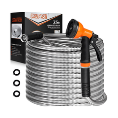 Metal Garden Hose Pipe 100ft Stainless Steel Metal Garden Hose Outdoor - Garden Hose / 100ft