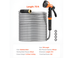 Metal Garden Hose Pipe 100ft Stainless Steel Metal Garden Hose Outdoor