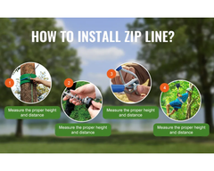 Zipline Kit for Kids 100ft Outdoor Zipline Kit with Seat & Harness