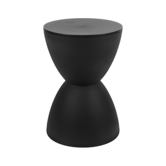 Black round side table