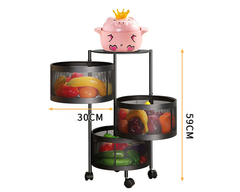 3 Tier Trolley Basket Lockable