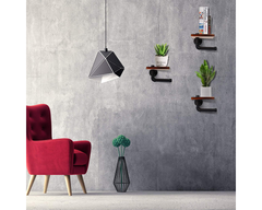 Industrial Toilet Paper Holder with Rustic Wooden Shelf