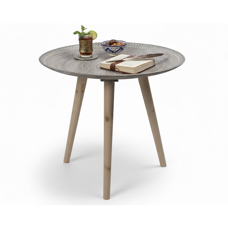 Moroccan carved side table