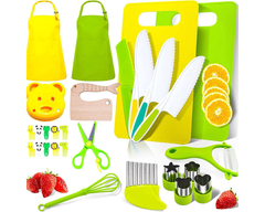28-Piece Kids Safe Knife Set for Montessori Kitchen Tools