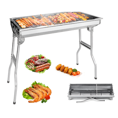 Foldable stainless steel BBQ grill