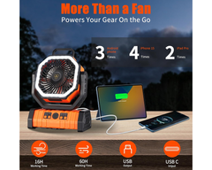 Portable Tent Camping Fan Desk Fan LED Lantern