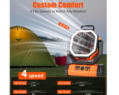 Portable Tent Camping Fan Desk Fan LED Lantern