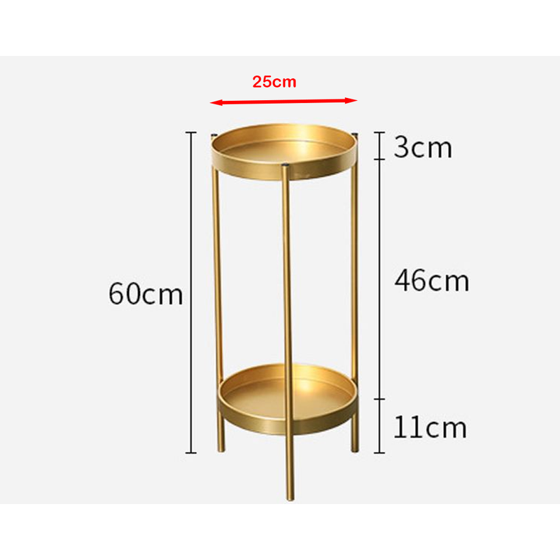 gold flower stand with two tiers