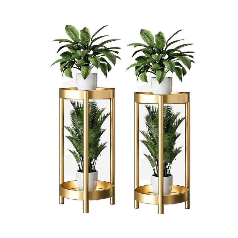 Gold 2 tier flower stand
