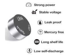 AG13 LR44 SR44 L1154 357 A76 BATTERIES ALKALINE BUTTON COIN CELLS (PACK OF 10) Replacement