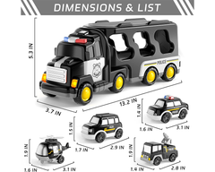 5-in-1 Police Trucks Toy Set