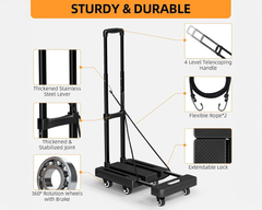 Folding Trolley Hand Truck Push Luggage Cart