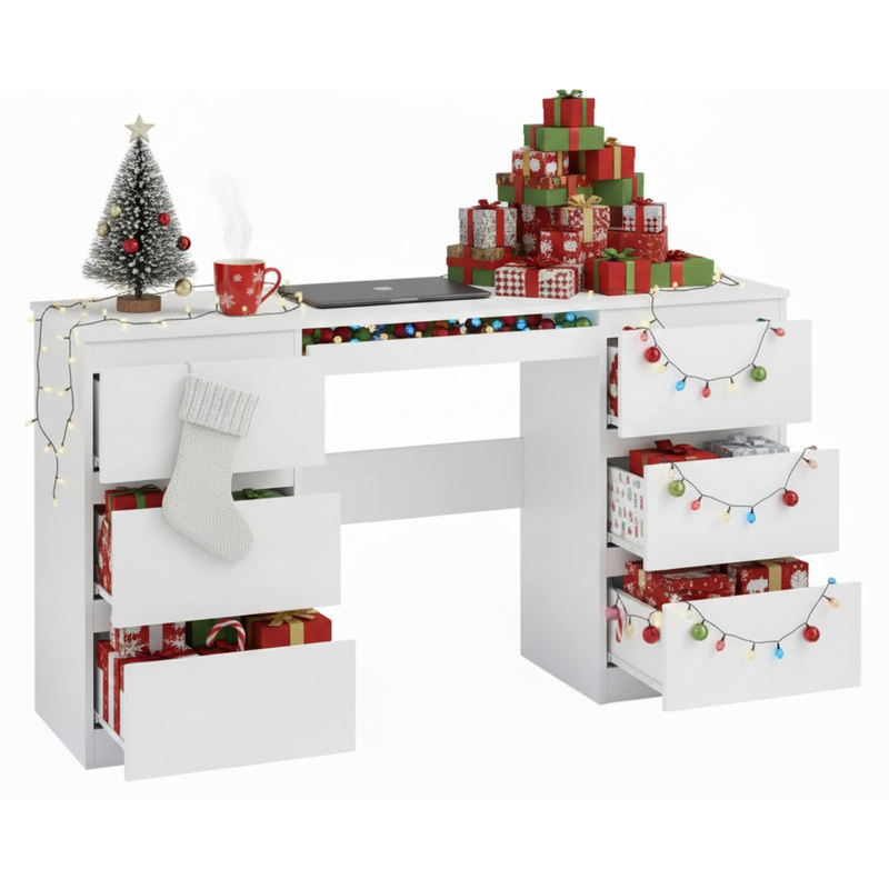 Office Desk/Dressing Table With 6 Drawers