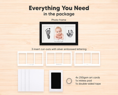 Baby foot print frame wood