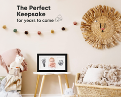 Baby foot print frame wood