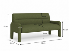 Dubai Hunter Modern 3 Seater Sofa Green