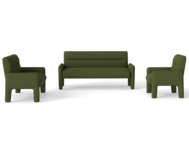 Hunter Green 3 Piece Sofa Set