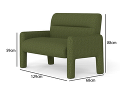 Hunter Green 3 Piece Sofa Set