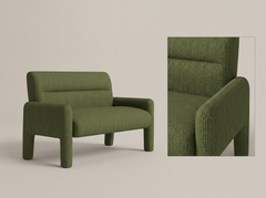 Sofa Dubai Hunter Green 2 Seater Modern Fabric Lounge Sofa