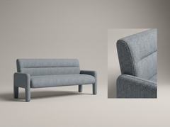 Sky Blue 3 Seater Sofa Modern Chenille KD Sofa for Living Room
