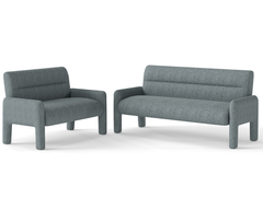 Sky Blue 3 Seater Sofa Modern Chenille KD Sofa for Living Room