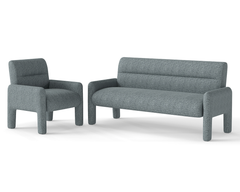 Sky Blue 3 Seater Sofa Modern Chenille KD Sofa for Living Room