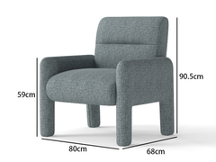 Modern Single Seater Sofa Dubai Sky Blue – Luxurious Chenille Chair