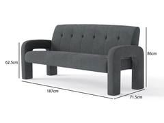 3 Piece Milan Charcoal Sofa Set