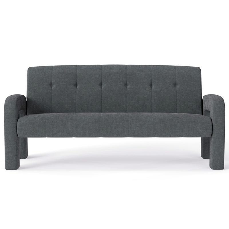 Modern 3 Seater Sofa Milan Charcoal