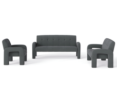 Modern 3 Seater Sofa Milan Charcoal