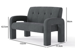 3 Piece Milan Charcoal Sofa Set