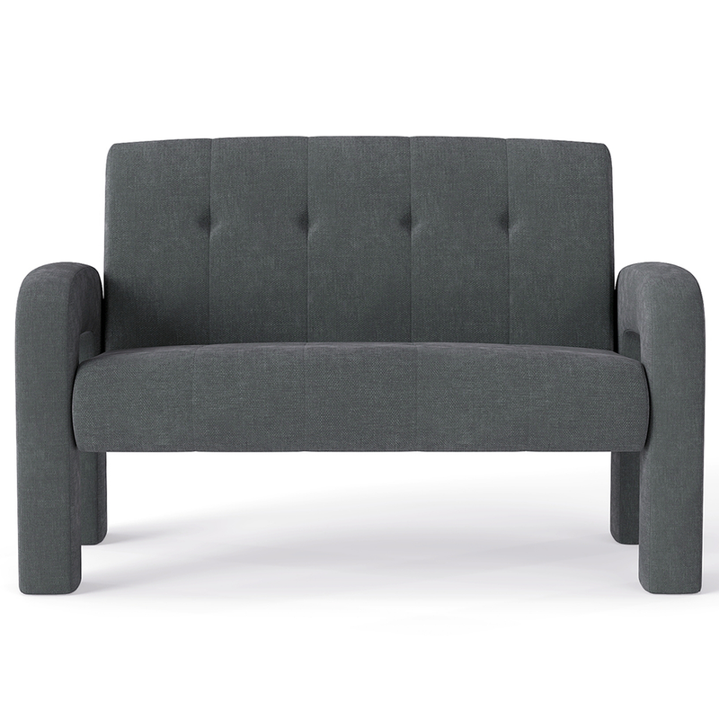 Modern 2 Seater Sofa Milan Charcoal
