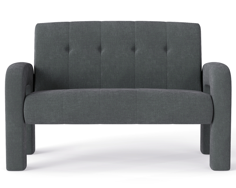Modern 2 Seater Sofa Milan Charcoal