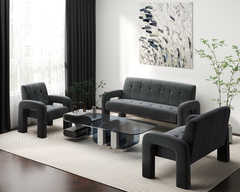 Modern 2 Seater Sofa Milan Charcoal