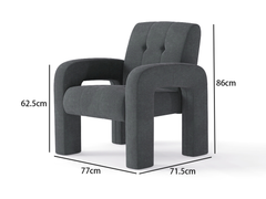 3 Piece Milan Charcoal Sofa Set