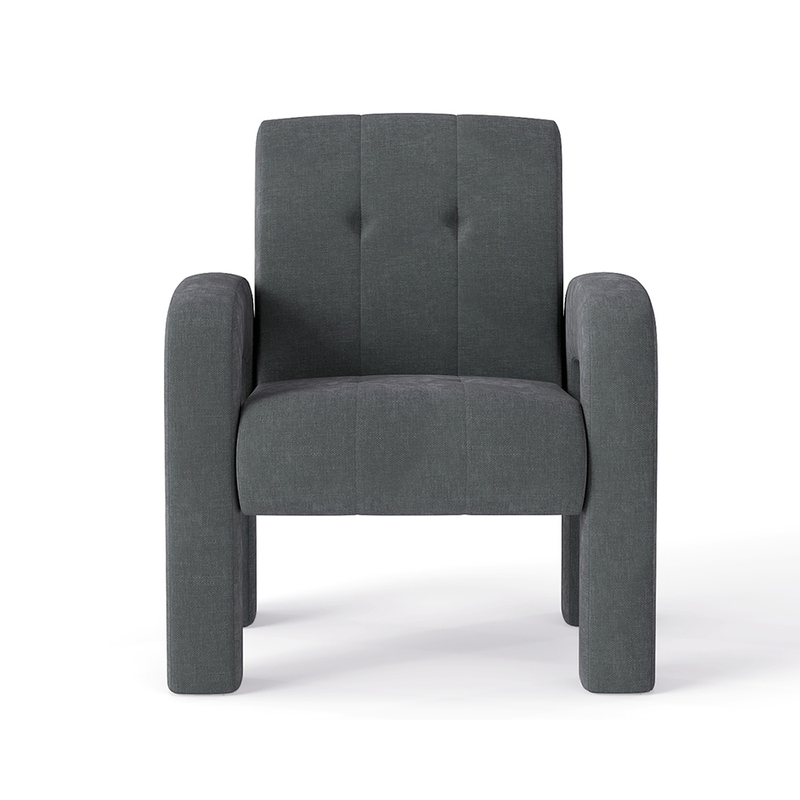 Modern 1 Seater Sofa Milan Charcoal