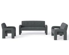 Modern 1 Seater Sofa Milan Charcoal