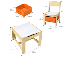 Kids Table and Chairs Set - Study Desk
