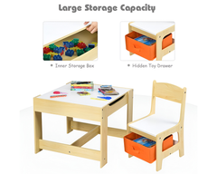 Kids Table and Chairs Set - Study Desk