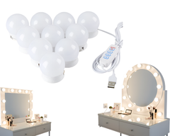 LED Vanity Mirror Light Bulbs – Adjustable Makeup Mirror Lights with 3 Color Temperatures