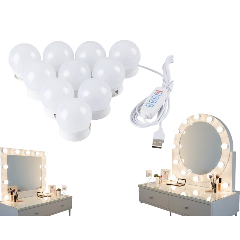 LED Vanity Mirror Lights with 10 Bulbs 3 Color Modes