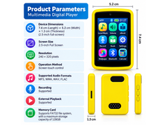 Portable Bluetooth MP4 MP3 Touch Screen