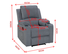 NovaCloud Fabric 1 Seater Recliner Sofa