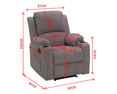 Sofa Set 3PCS NovaCloud Recliner Mocha Chenille